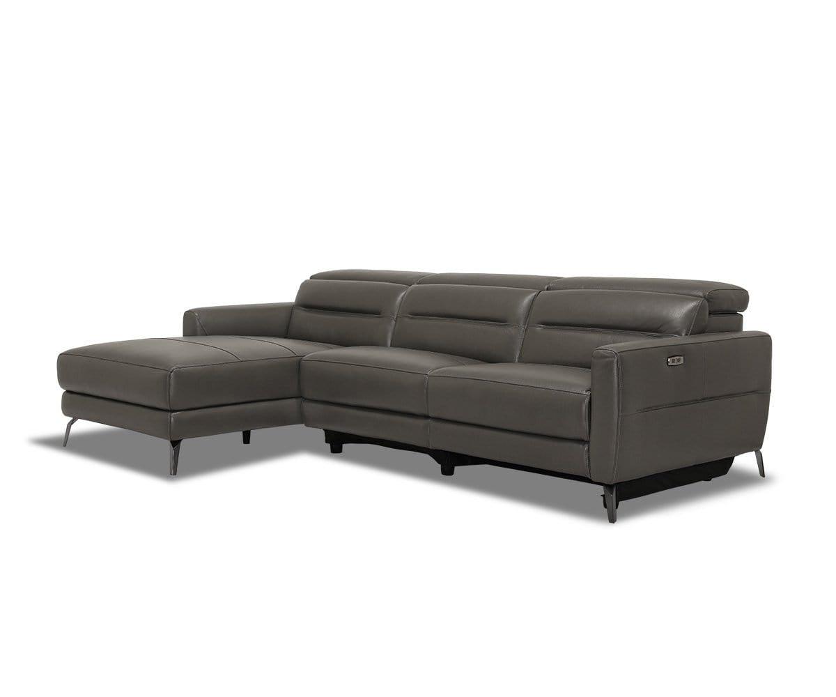 Vetali Leather Power Reclining Left Sectional