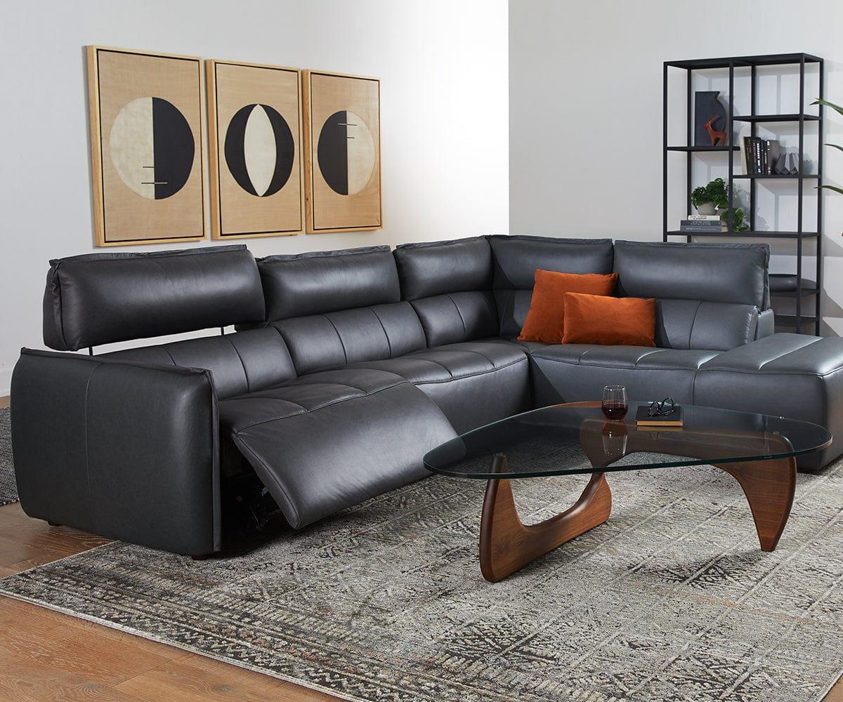 carson Carson Leather Power Reclining Sectional | Scandinavian Designs