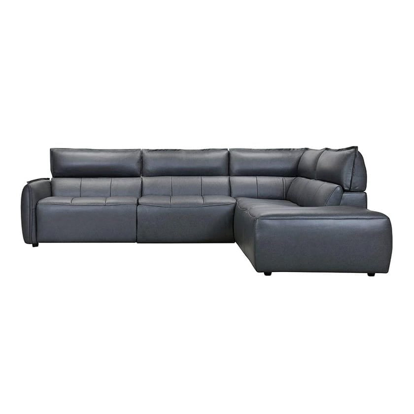 Gray sectional sofa on a white background