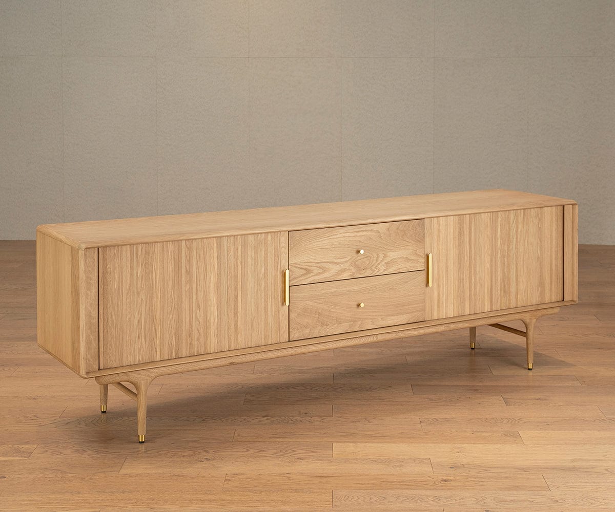 Hendrick 79" Media Stand II  - White Oak