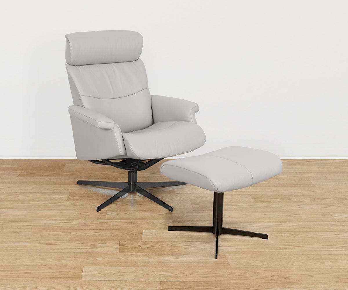 Leif Leather Recliner Ottoman Scandinavian Designs