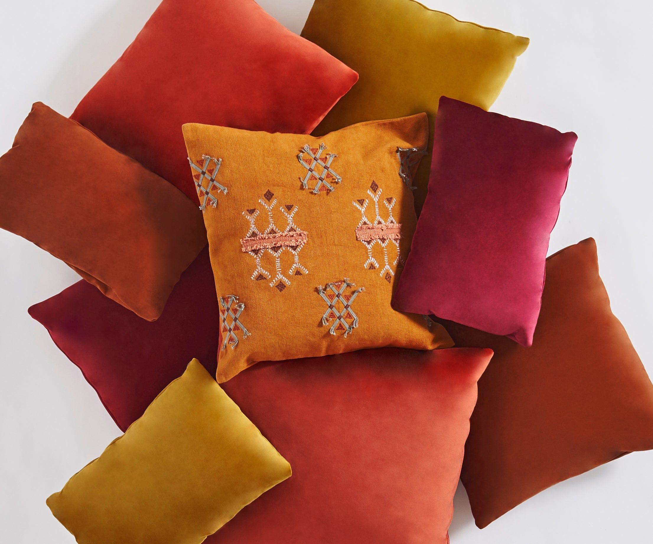 Orange bed pillows best sale