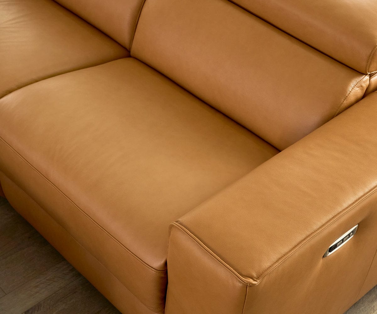 Brix Leather 2-Piece Modular Power Loveseat | Scandinavian Designs