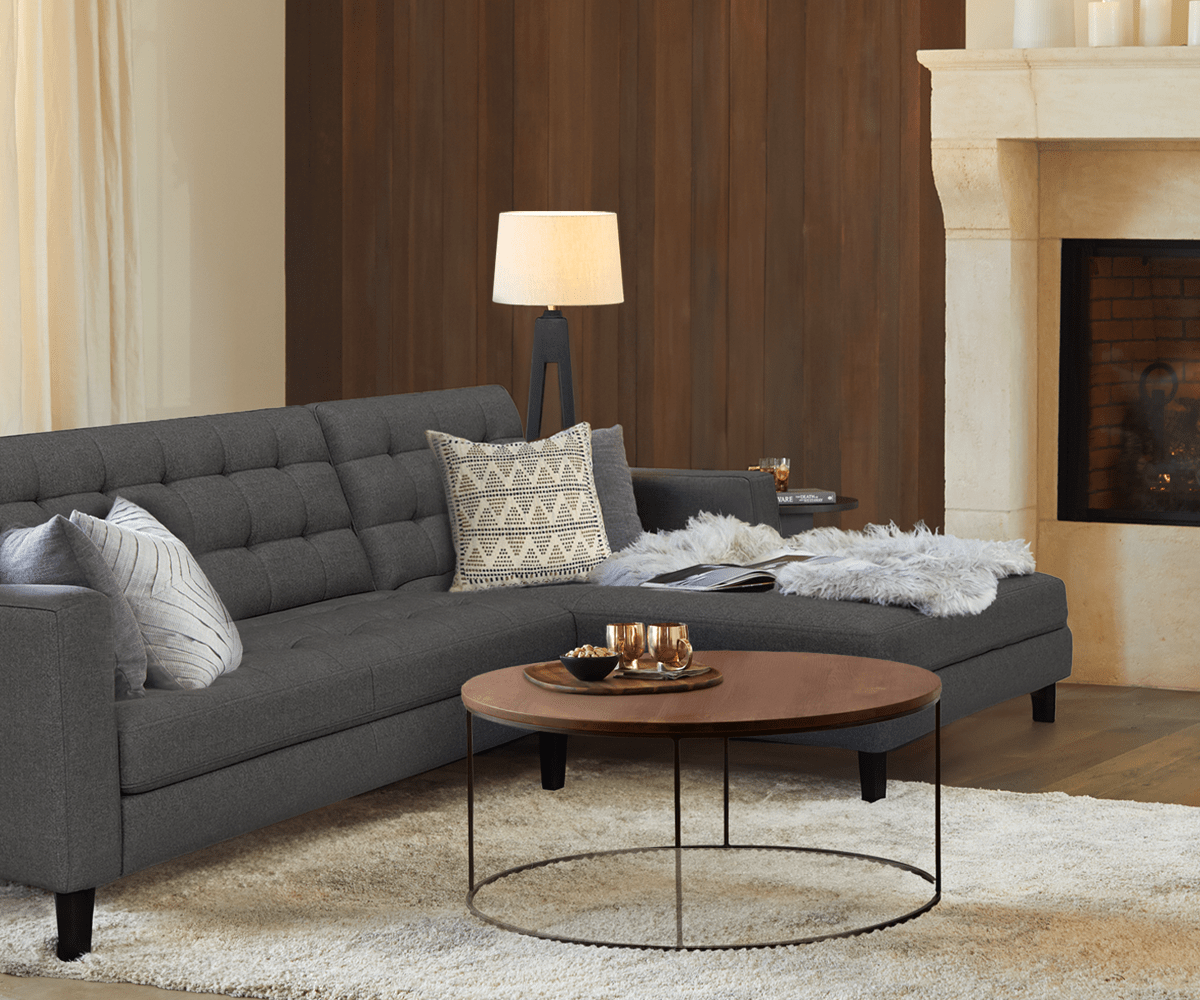Laura Right Chaise Sectional Grey B 1009