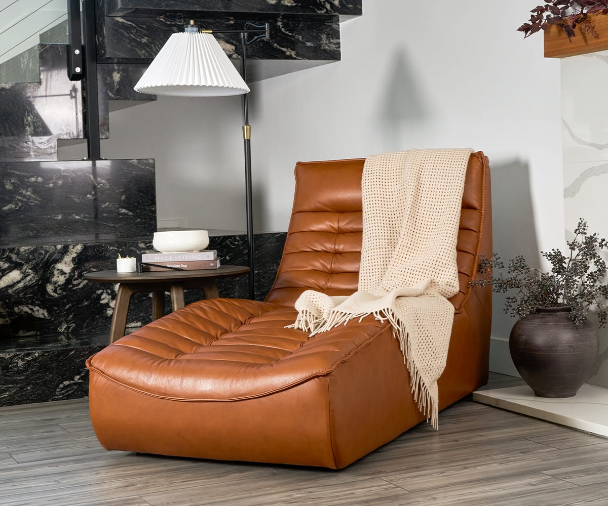 Diego Leather Chaise