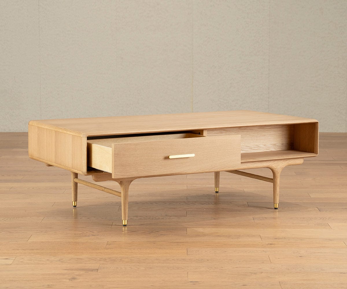 Hendrick Storage Coffee Table - White Oak | Scandinavian Designs