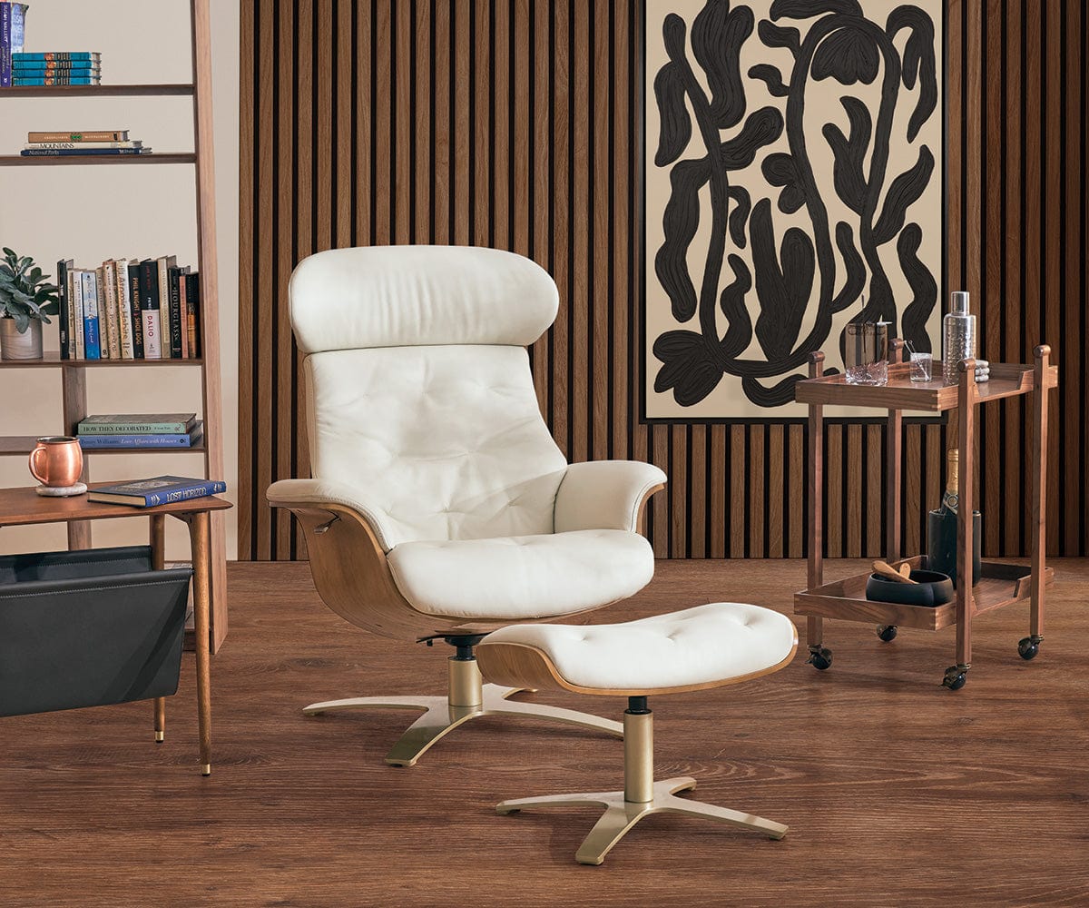 Anselmo Leather Recliner Ottoman