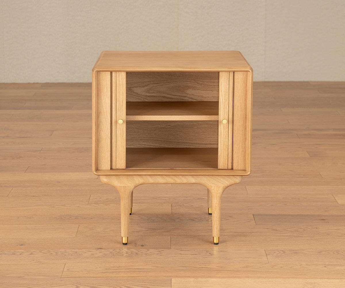 Hendrick Tambour Nightstand - White Oak | Scandinavian Designs