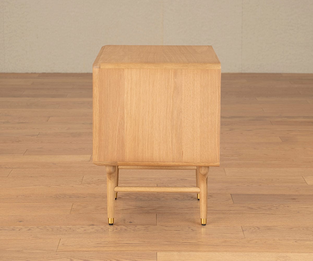 Hendrick Tambour Nightstand - White Oak | Scandinavian Designs