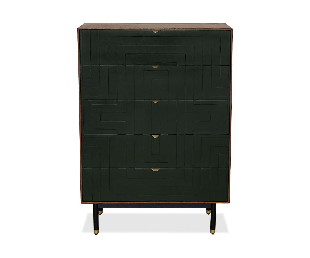 Jac High Chest in Black/Walnut