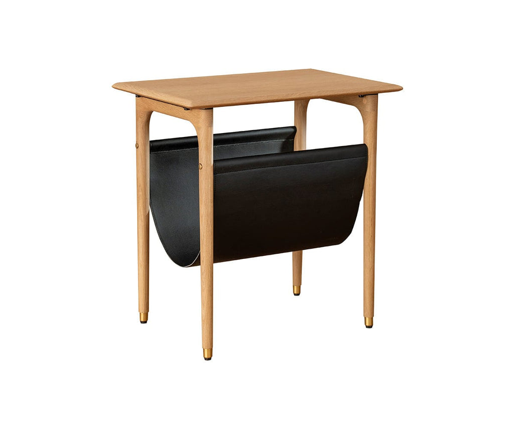 Hendrick End Table With Hanging Shelf - White Oak