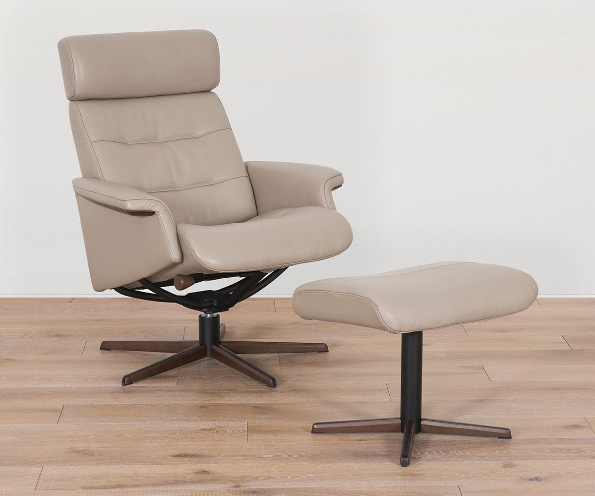 Steffen Leather Recliner Ottoman Scandinavian Designs