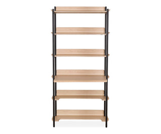 Freya 6 Shelves with desk - Oak - Oak Veneer