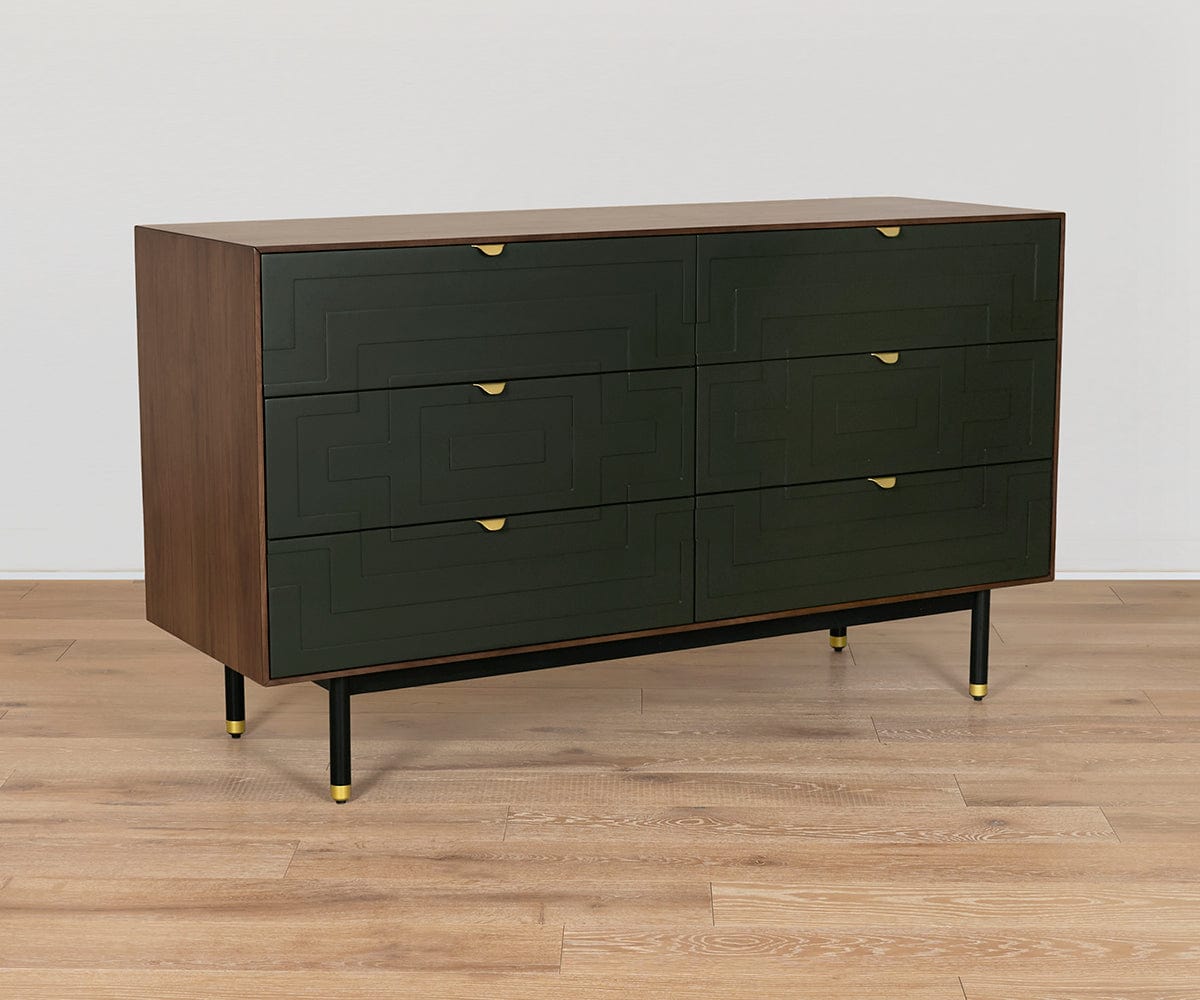 Jac Double Dresser in Black/Walnut | Size: Large Jac Double Dresser in Black/Walnut | Size: Large