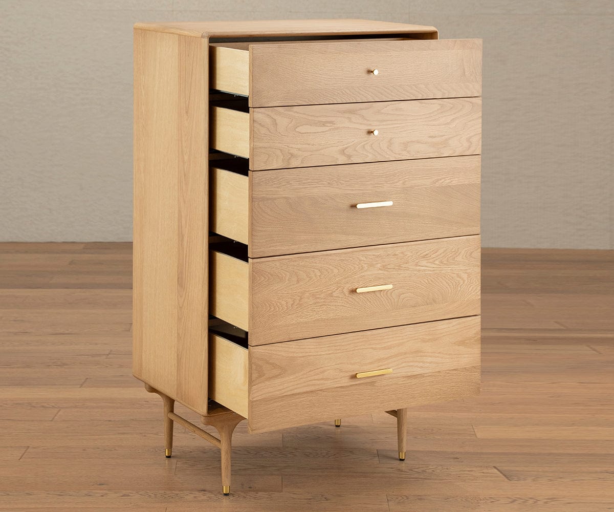 Hendrick High Chest - White Oak | Scandinavian Designs