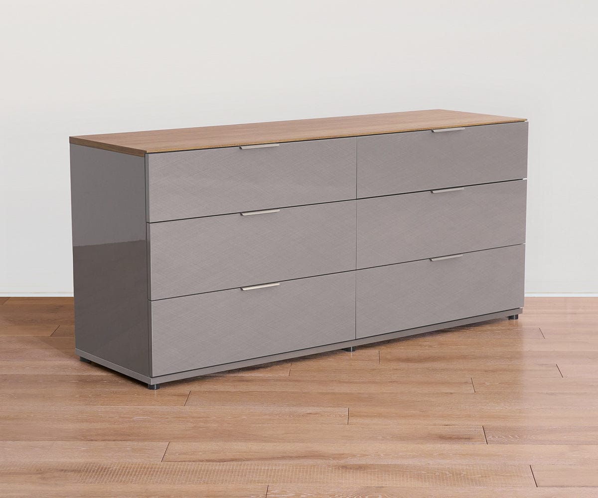 Lars Double Dresser in Walnut/Bronze | by Scandinavian Designs Lars Double Dresser in Walnut/Bronze | by Scandinavian Designs