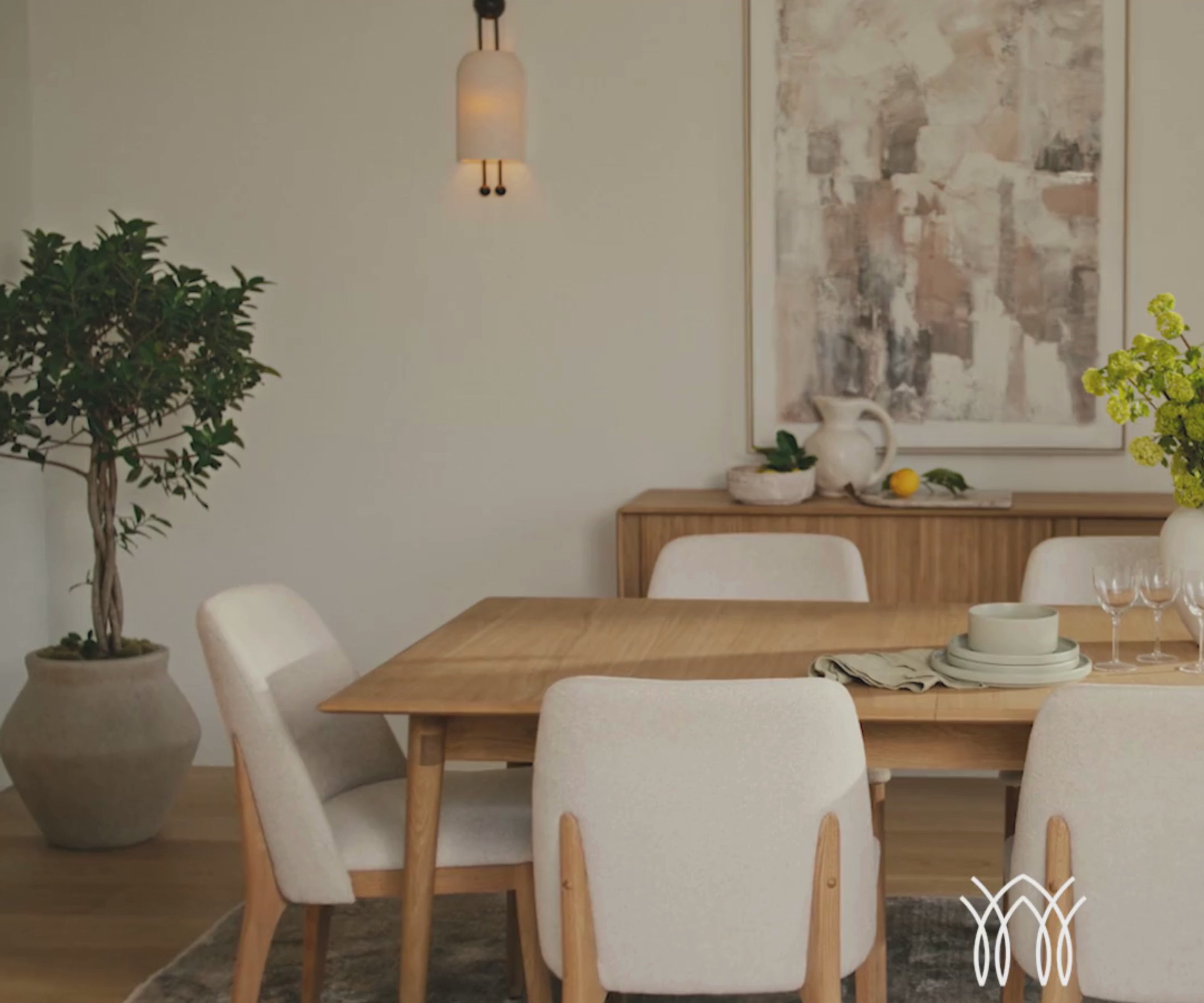 Hendrick Extension Dining Table - White Oak | Scandinavian Designs