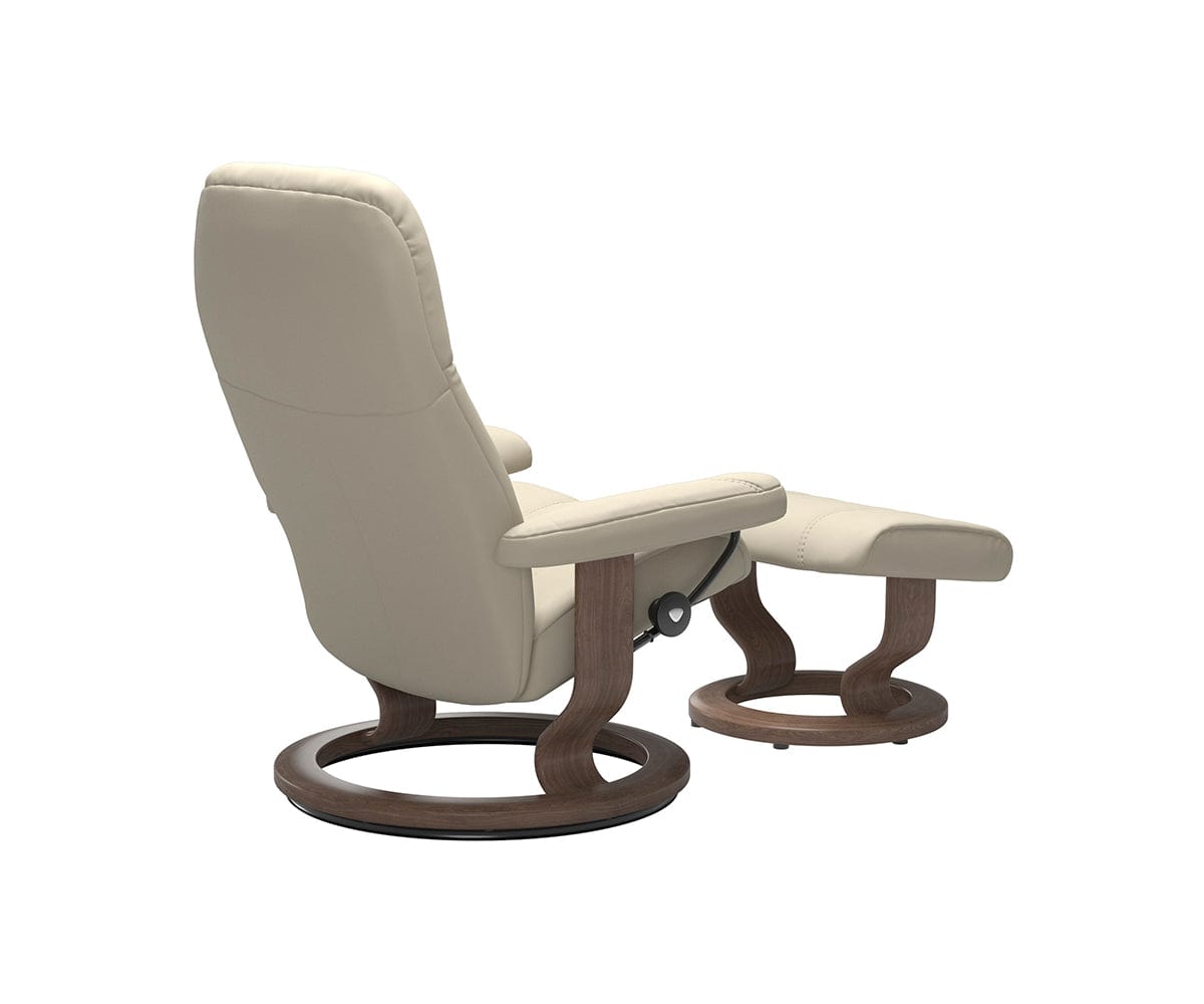 Stressless® Consul Recliner & Ottoman - Cream | Scandinavian Designs