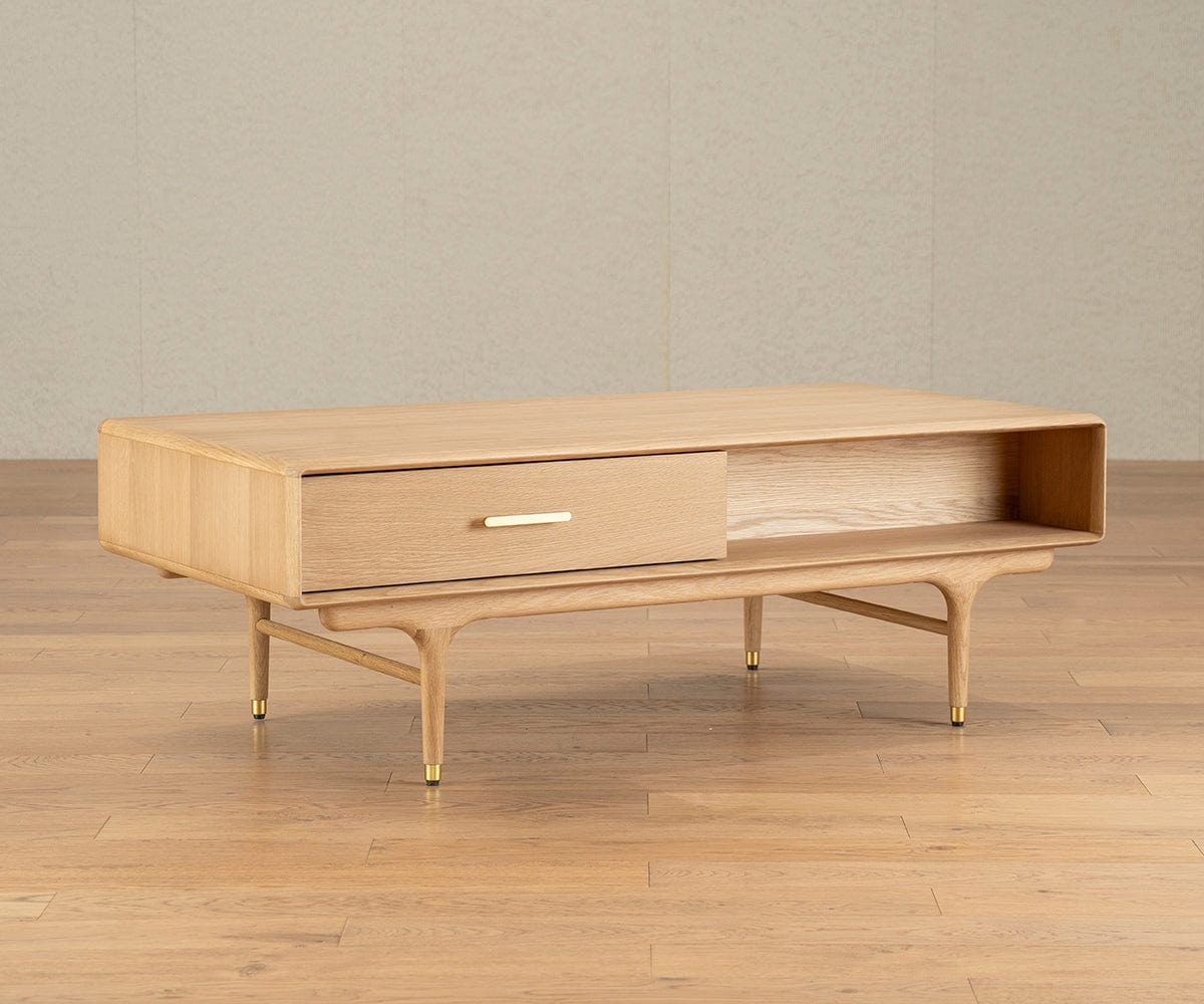 Hendrick Storage Coffee Table - White Oak | Scandinavian Designs