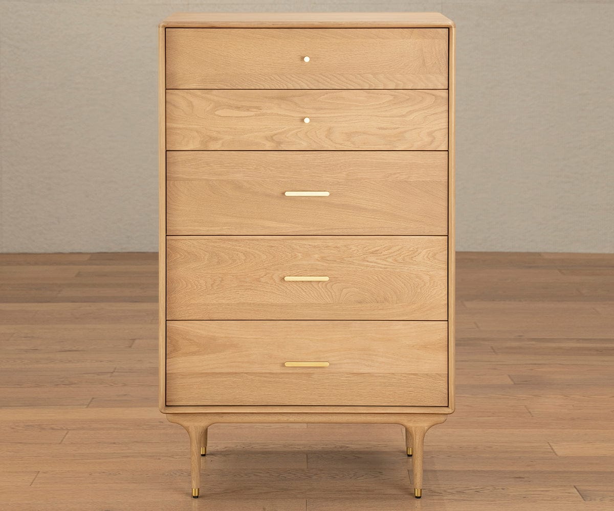 Hendrick High Chest - White Oak | Scandinavian Designs