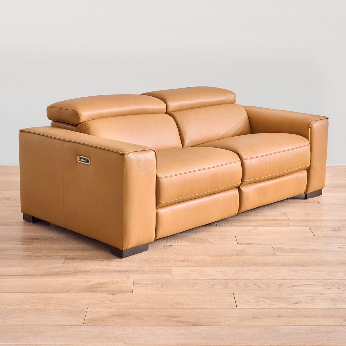 Brix Leather 2-Piece Modular Power Loveseat | Scandinavian Designs