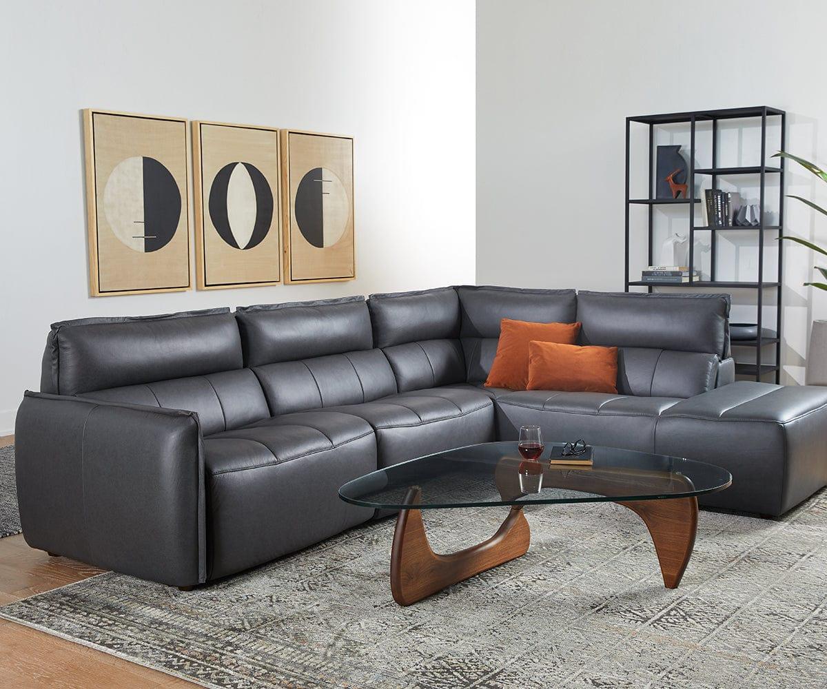 Carson Leather Power Reclining Sectional Scandinavian Designs