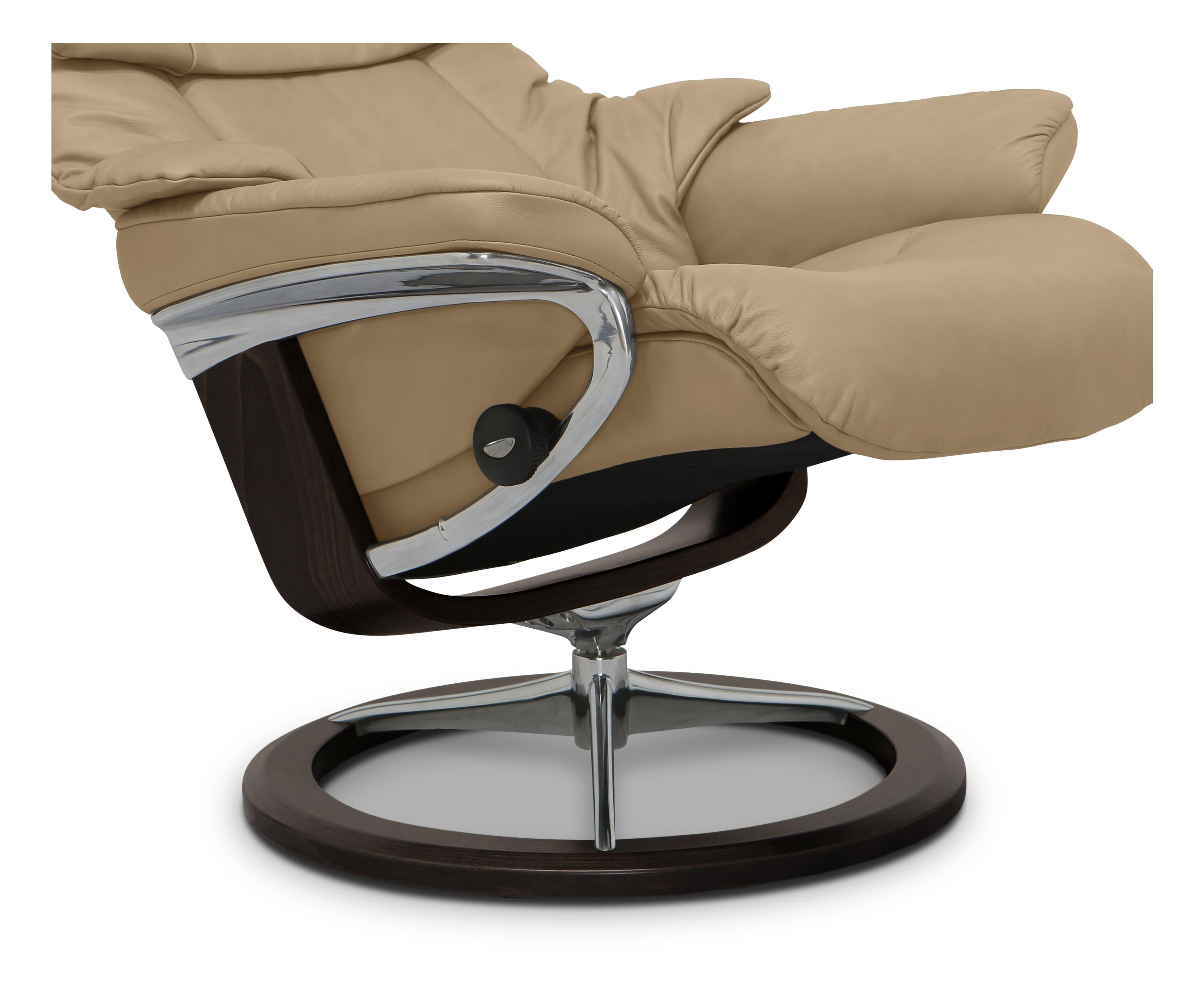 Stressless® Reno Recliner & Ottoman with Signature Base