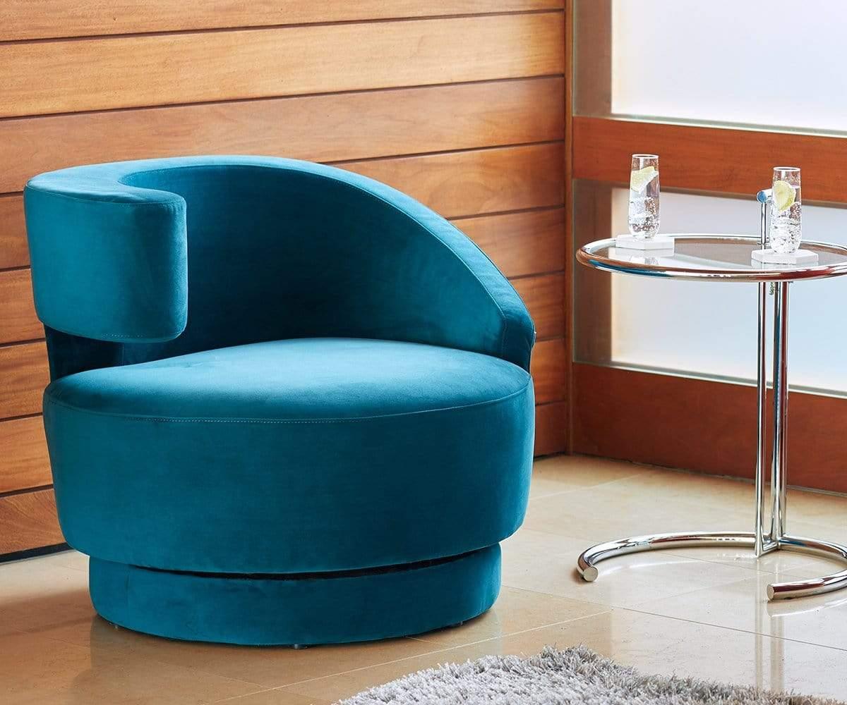 Teal blue best sale swivel chair