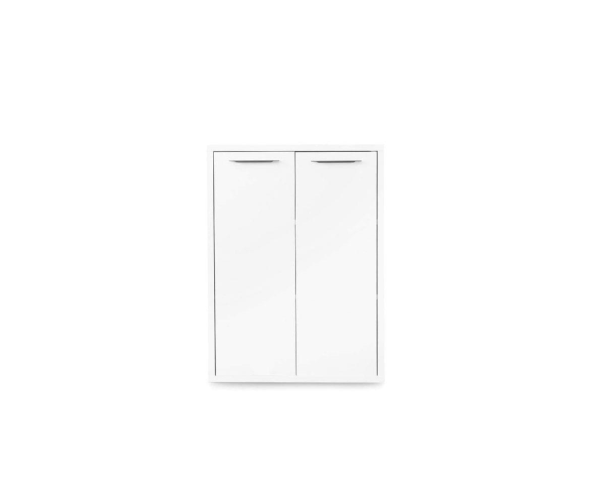 Gammel Low Bookcase with Doors - White