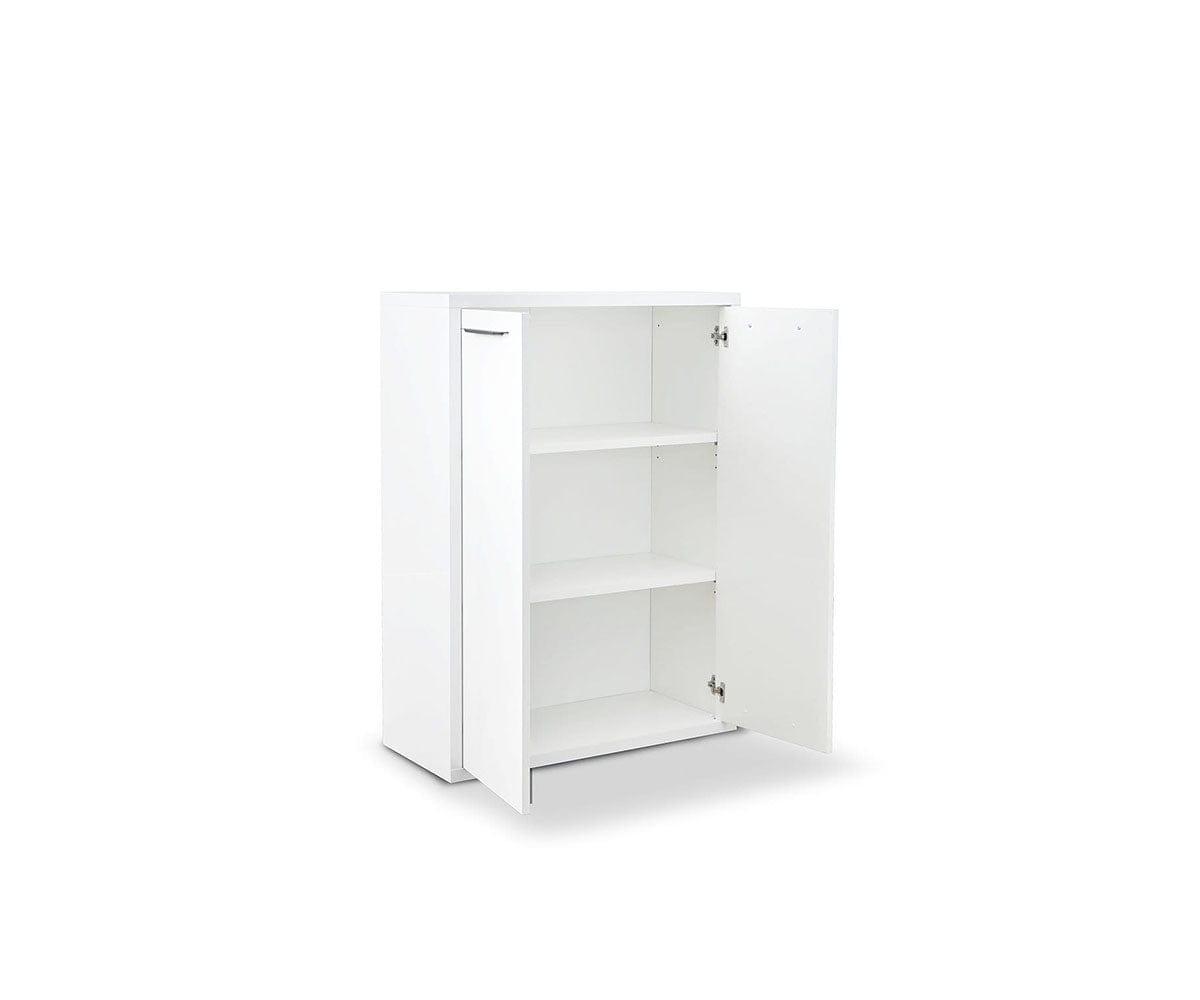 Gammel Low Bookcase with Doors - White | Scandinavian Designs