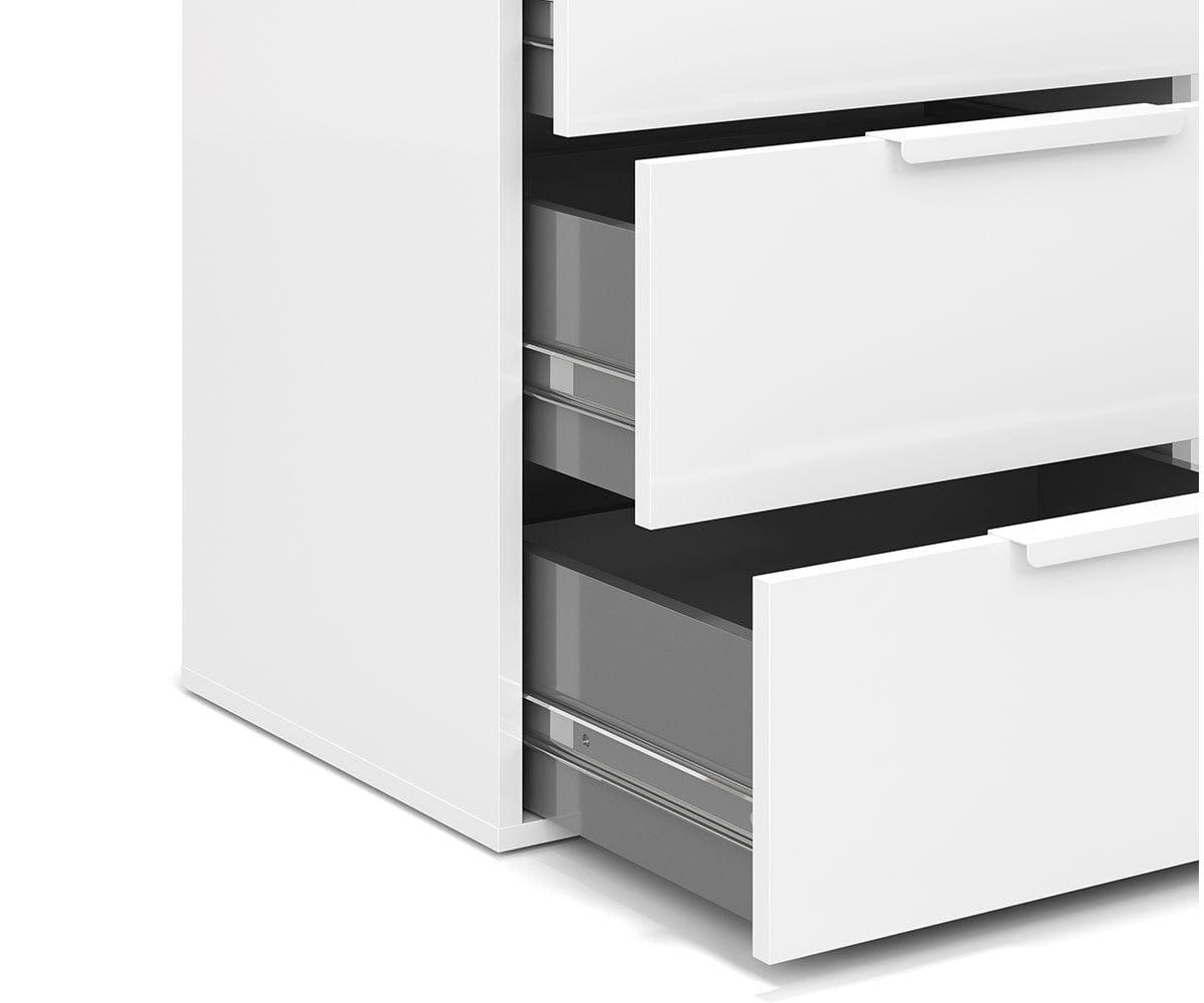 Drawer ホワイト Vネック ノースリーブ Amazon.com: WLIVE Nightstand with 3 Drawers, Fabric Dresser