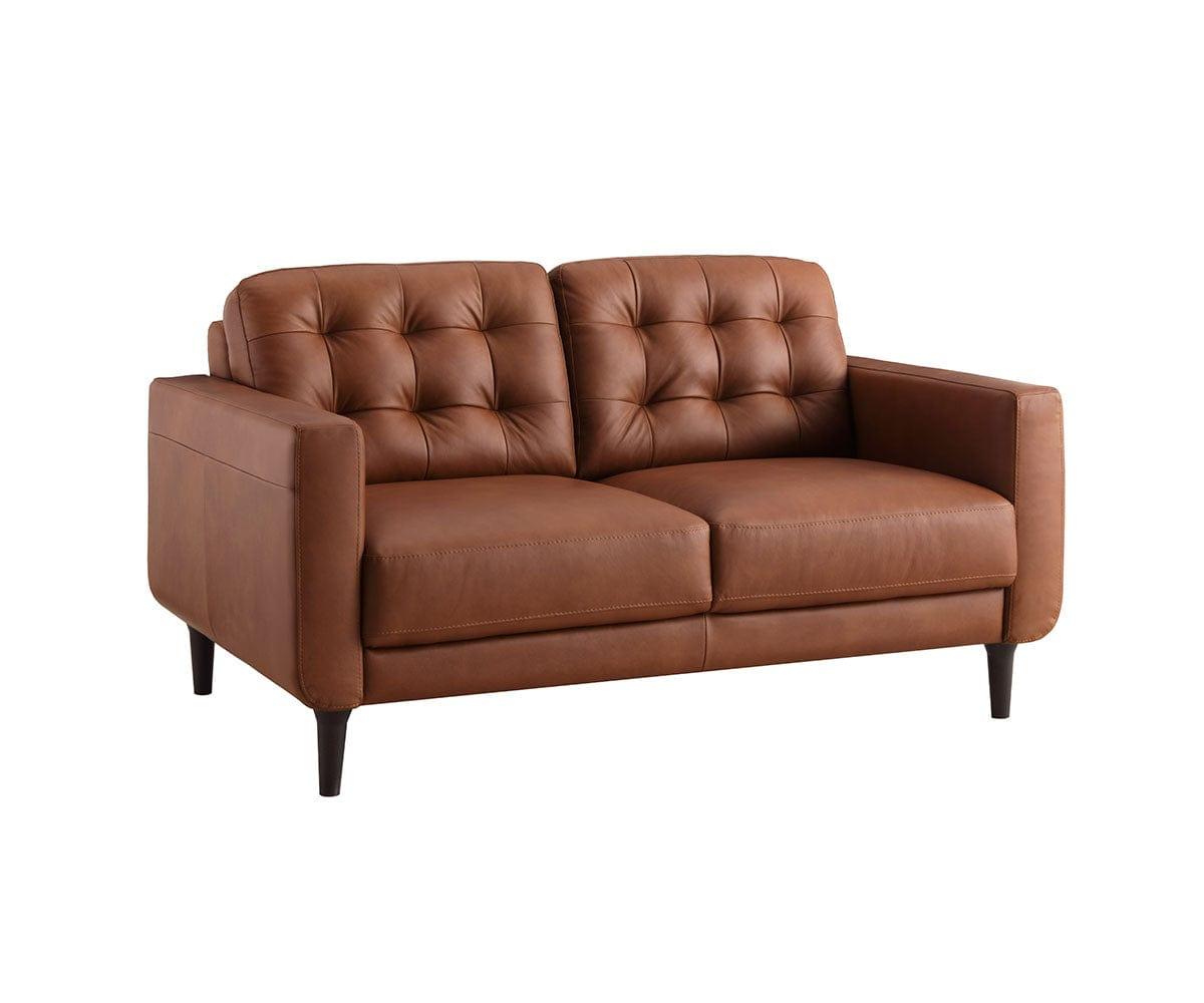 Round leather deals loveseat