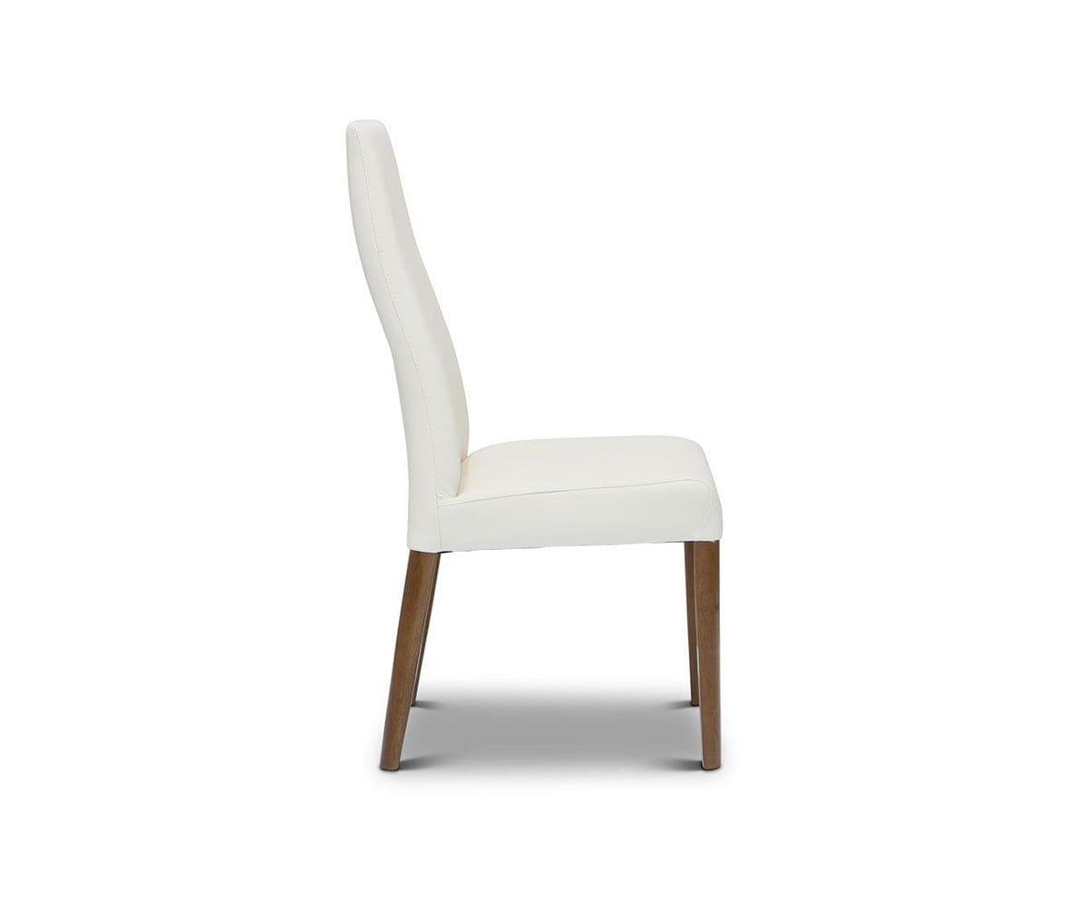 White real leather dining chairs hot sale