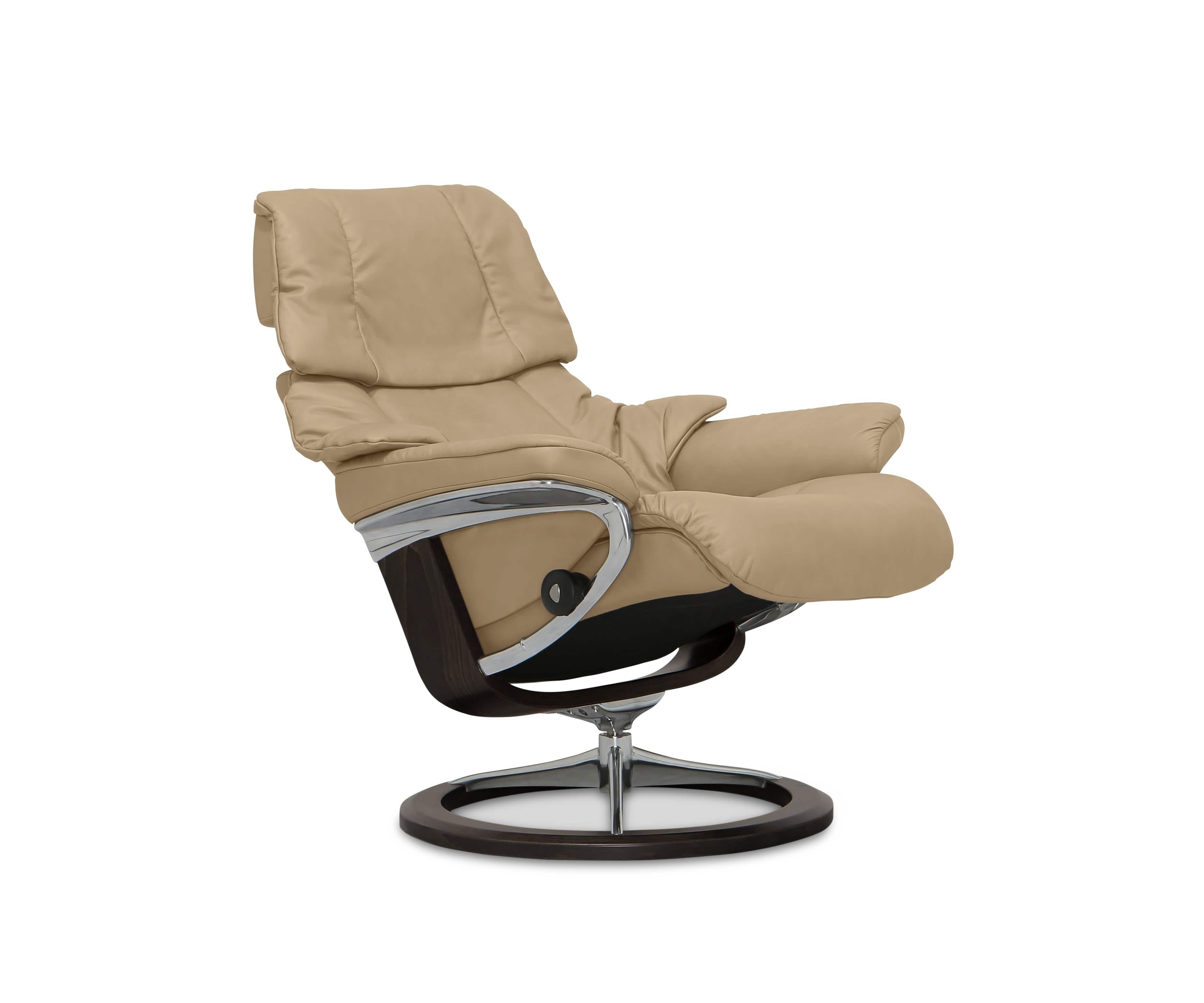 Stressless® Reno (L) Cross Base Recliner with Ottoman