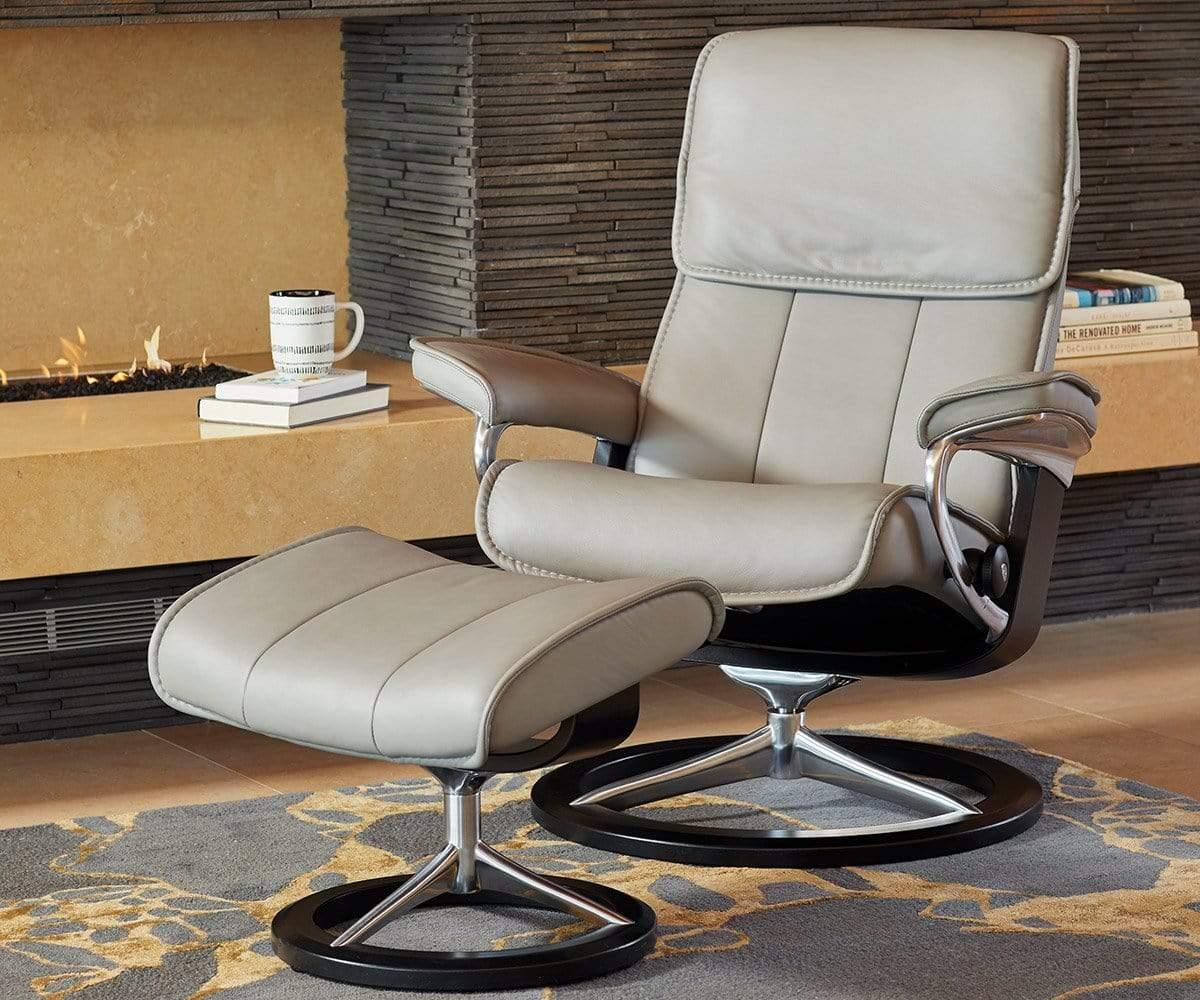 Stressless® Admiral Recliner Ottoman Silver Grey