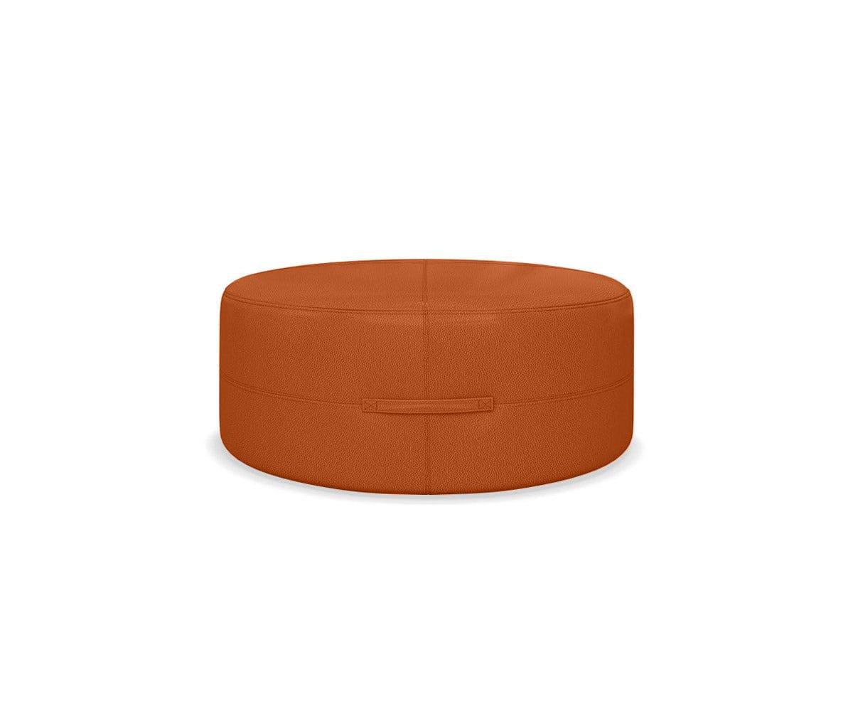 Meritalia orange ottoman オットマン　イタリア Ellis Leather Round Ottoman - Scandinavian Designs
