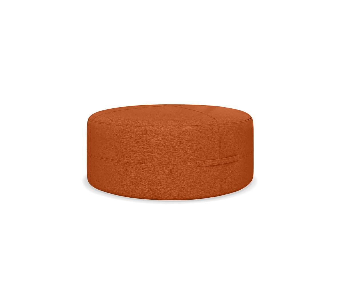 Ellis Leather Round Ottoman | Scandinavian Designs