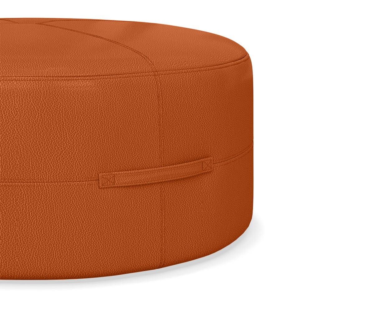 Ellis Leather Round Ottoman | Scandinavian Designs