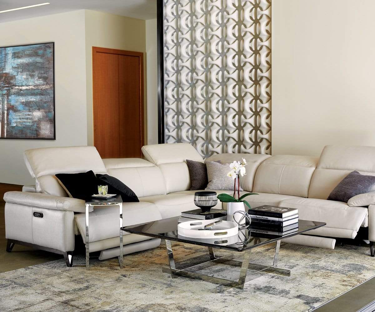 Voss Leather Power Reclining Sectional