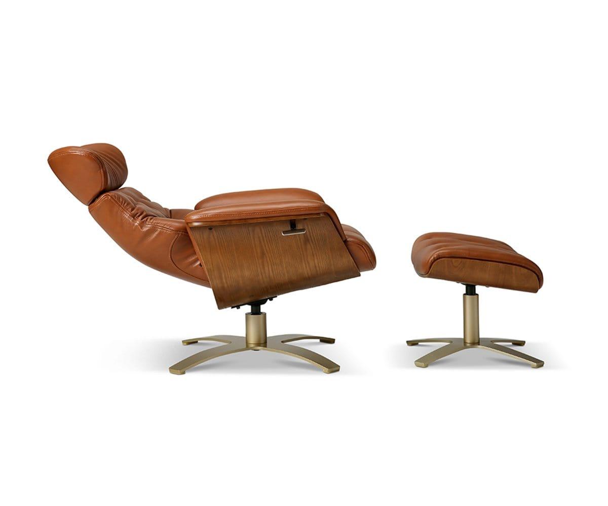 Anselmo Leather Recliner Ottoman Scandinavian Designs