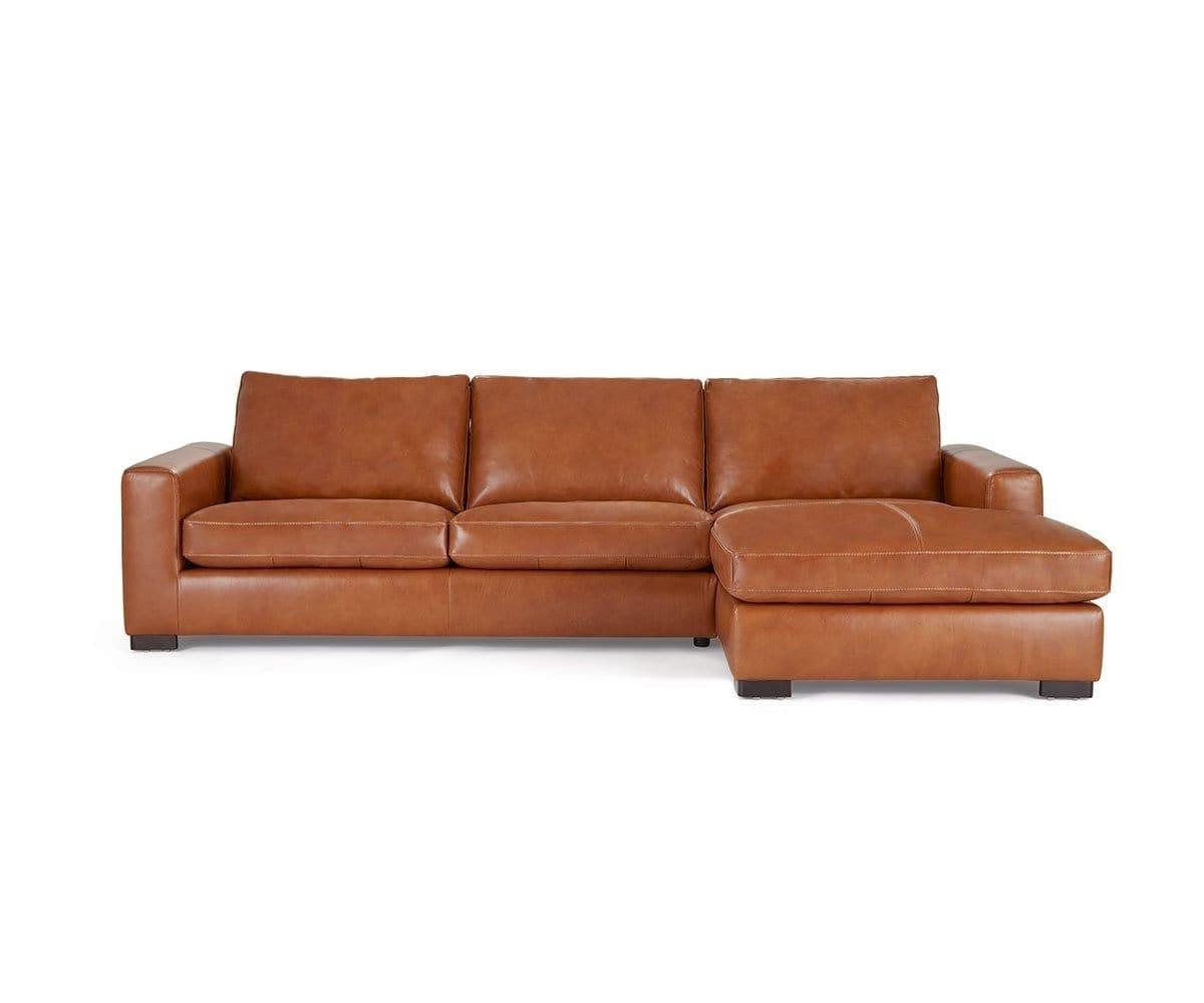 Camel online sectional leather