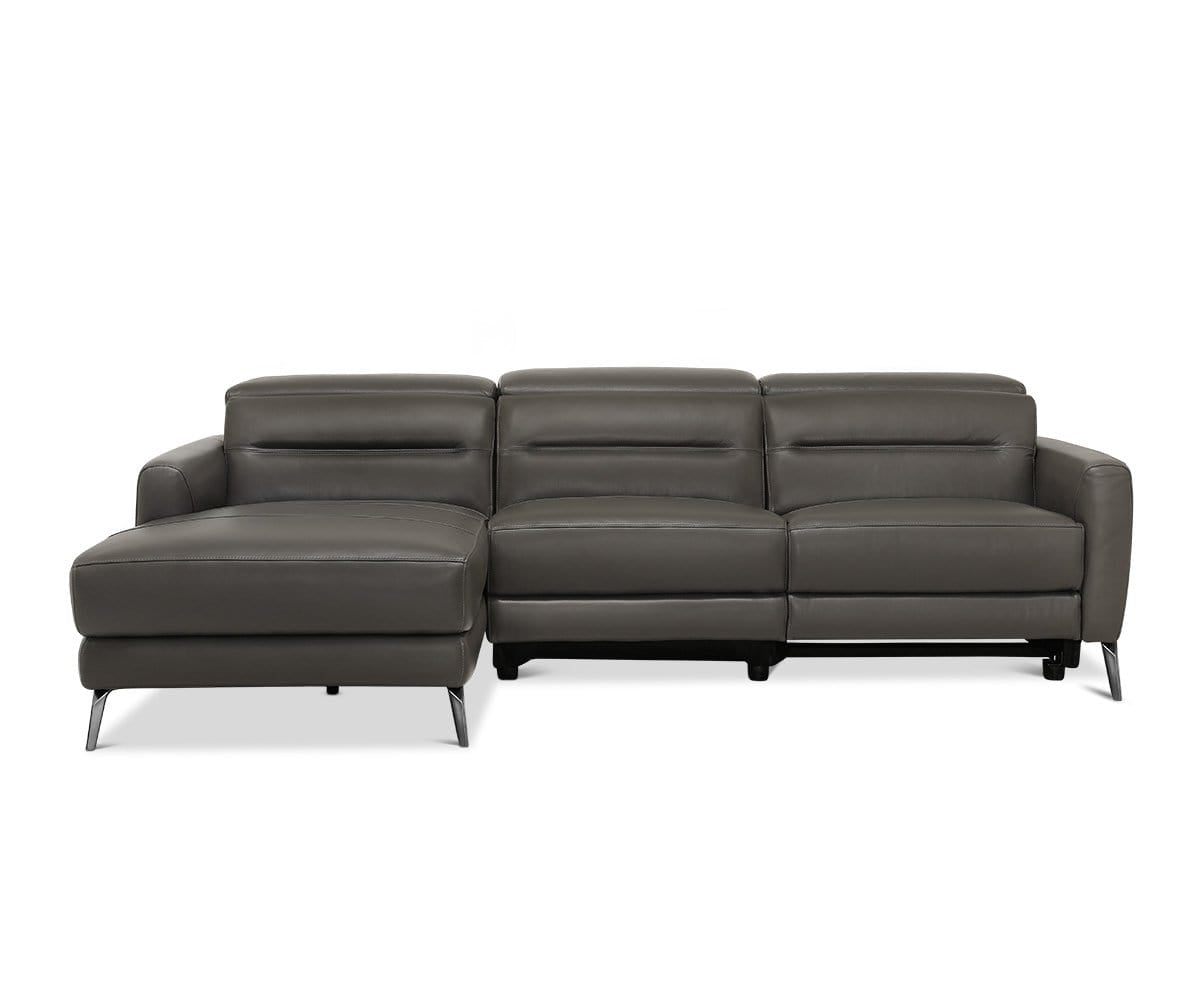 Vetali Leather Power Reclining Left Sectional