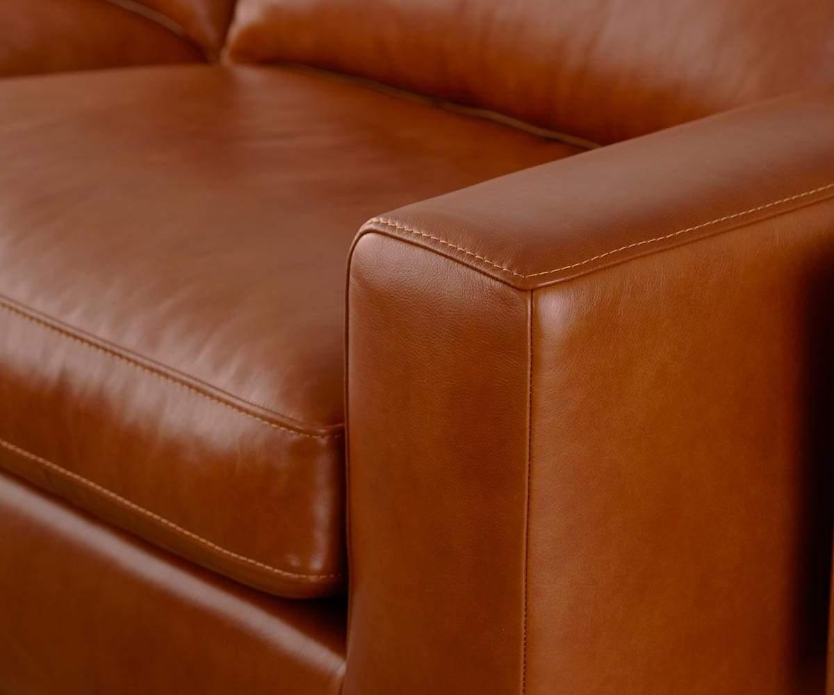 Braxten Leather Left Chaise Sectional - Scandinavian Designs