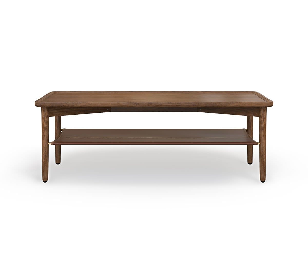 Haron Coffee Table with Leather Shelf