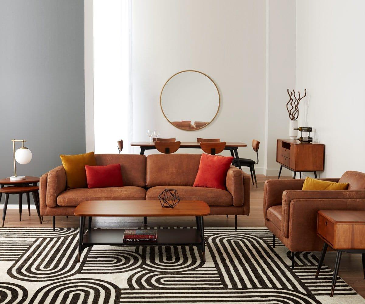 Cognac Leather Sofa Decorating Ideas | Baci Living Room