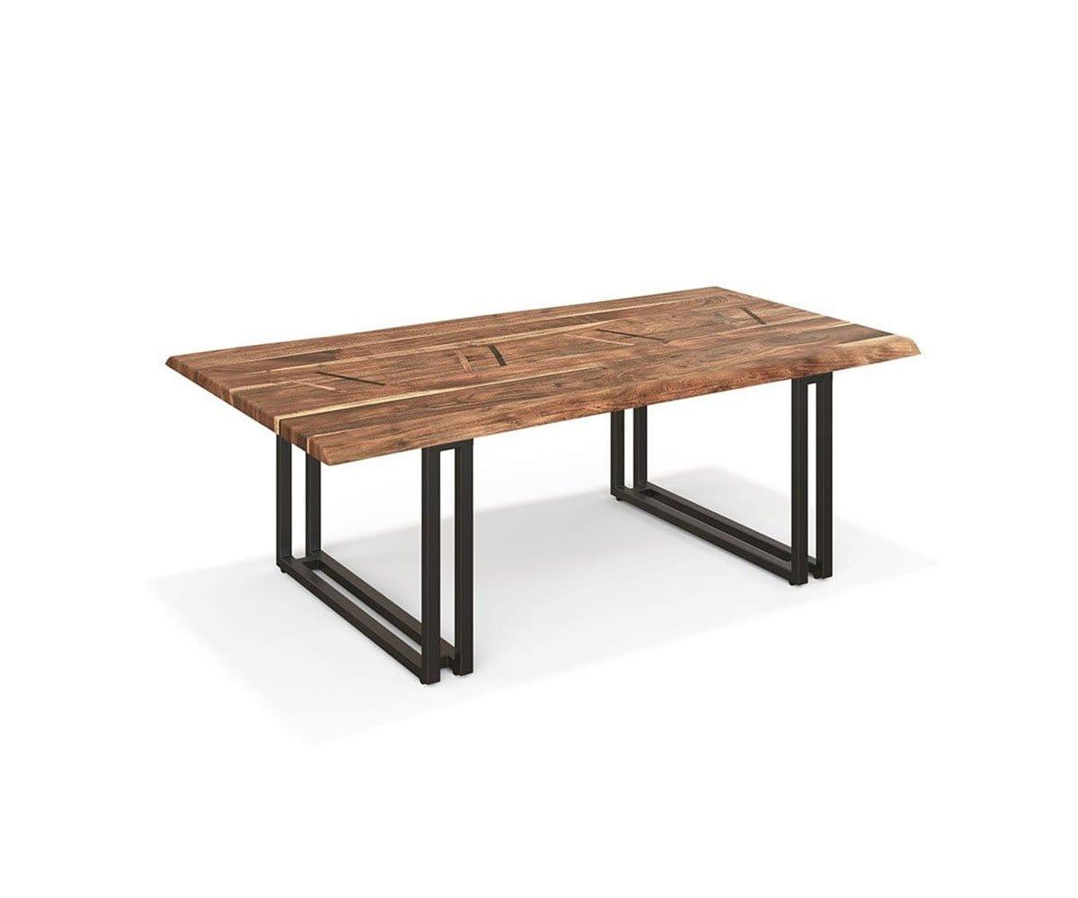 Wood and metal shop rectangle coffee table