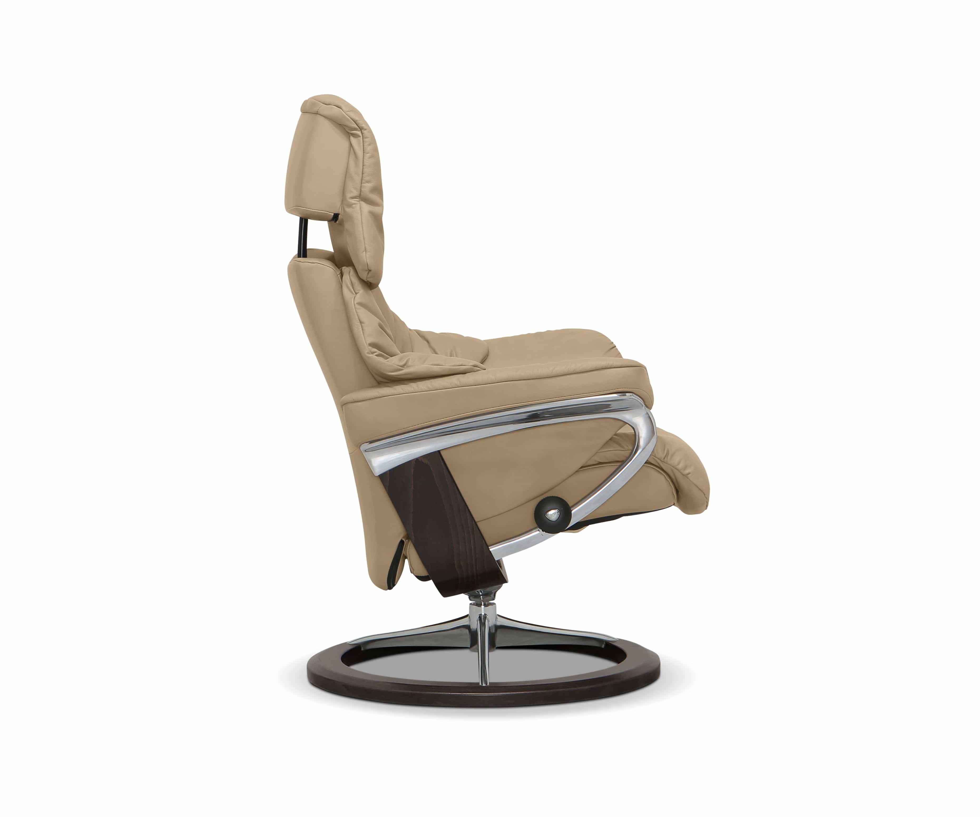 Stressless® Reno Recliner & Ottoman with Signature Base